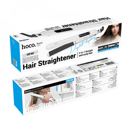 Straightener for straight and curly hair Hoco HP41 - White