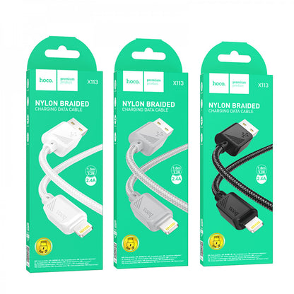 Кабель Lightning 2.4A (1m) Hoco X113 — Black