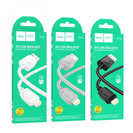 Кабель Lightning 2.4A (1m) Hoco X113 — Black