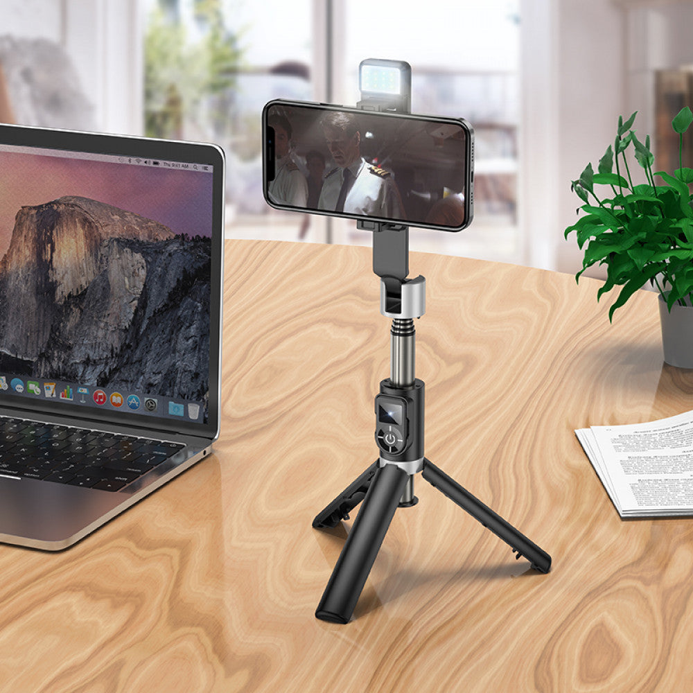 Live Broadcast Holder – Hoco K16 aluminum alloy fill light live broadcast holder – black