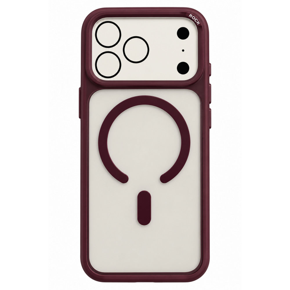 Магнитная защита чехол Rock Guard Touch (металлический Lens Frame) — iPhone 18 Pro — Red