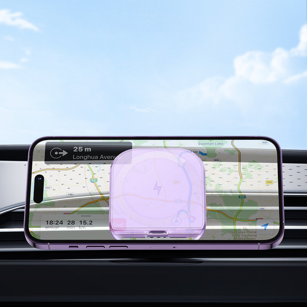 Car Holder – Hoco HW17 Magic magnetic wireless fast charging – Gray