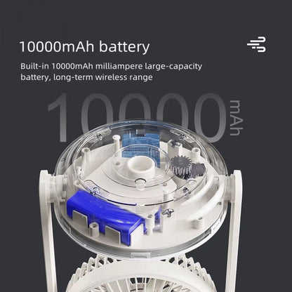 Портативный мини вентилятор WT-F62 - 10000 mAh — White