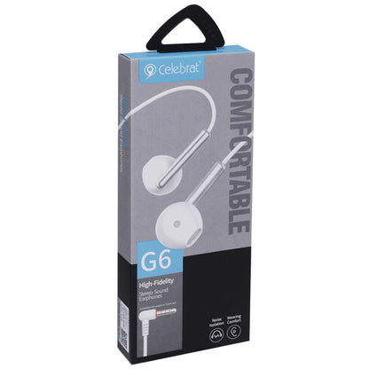 Headphones with microphone 3.5mm Celebrat G6 – White