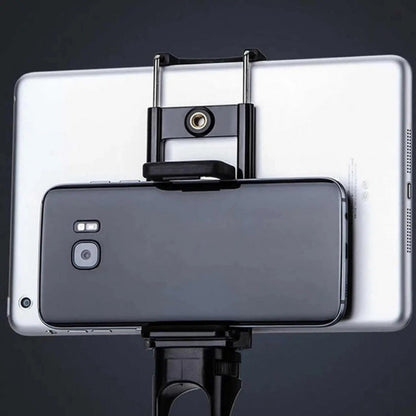 Universal holder-clamp for phone and tablet on tripod and monopod tablet clamp