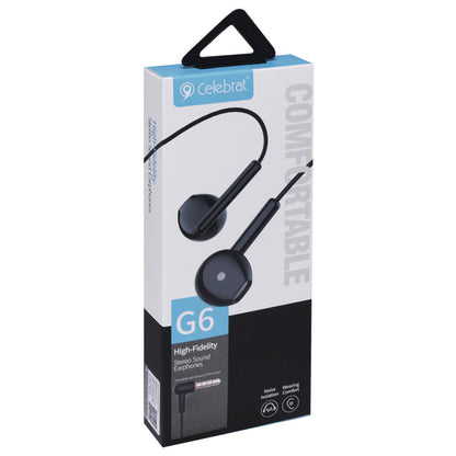 Навушники з мікрофоном 3.5mm  Celebrat G6 — Black