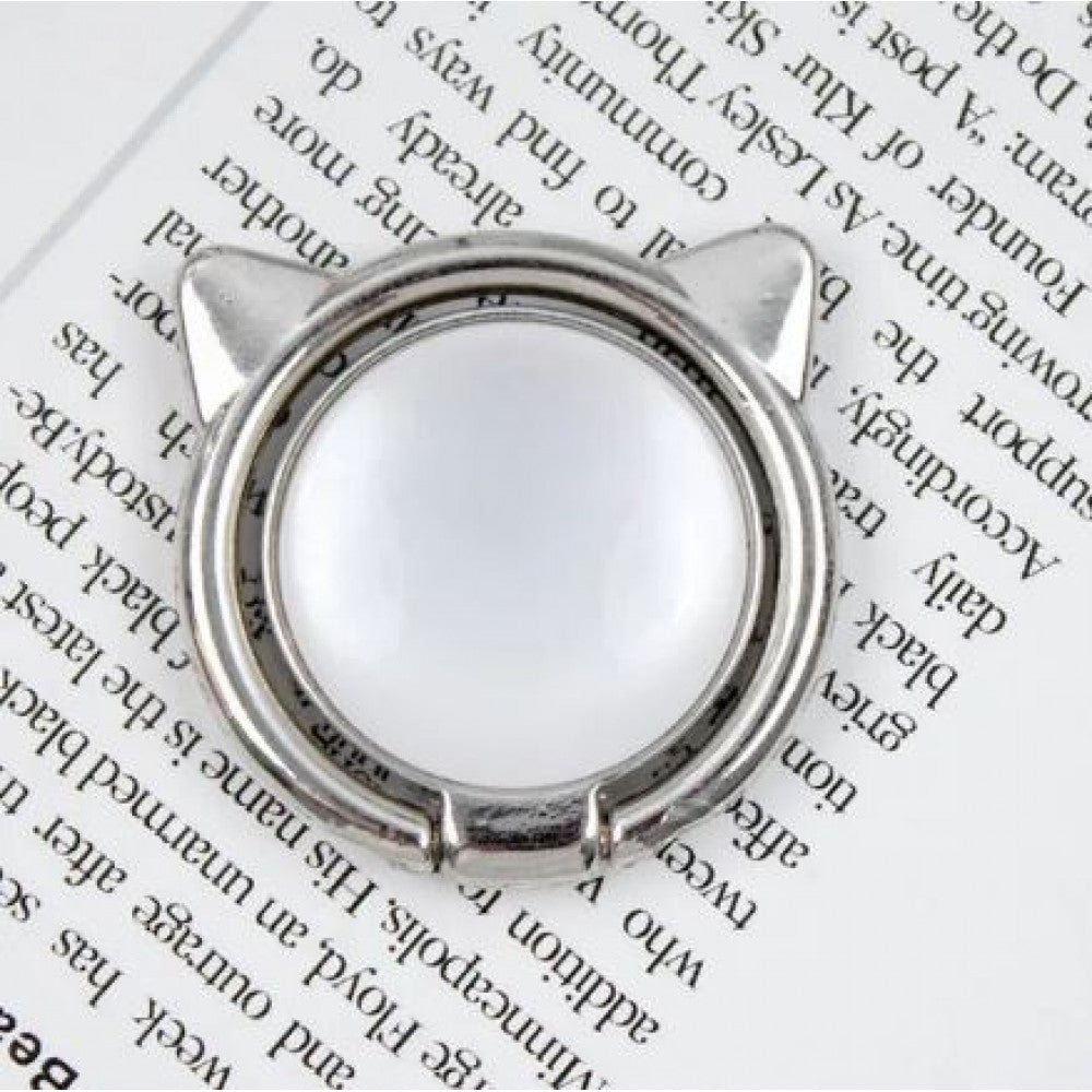 Кольцо держатель « Cat Ear » — White & Silver
