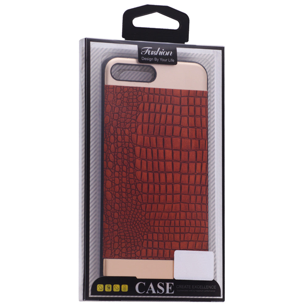 Cover Cases Top &amp; Bottom Metal Leather Cover Case iPhone 7 ; 8 — Black