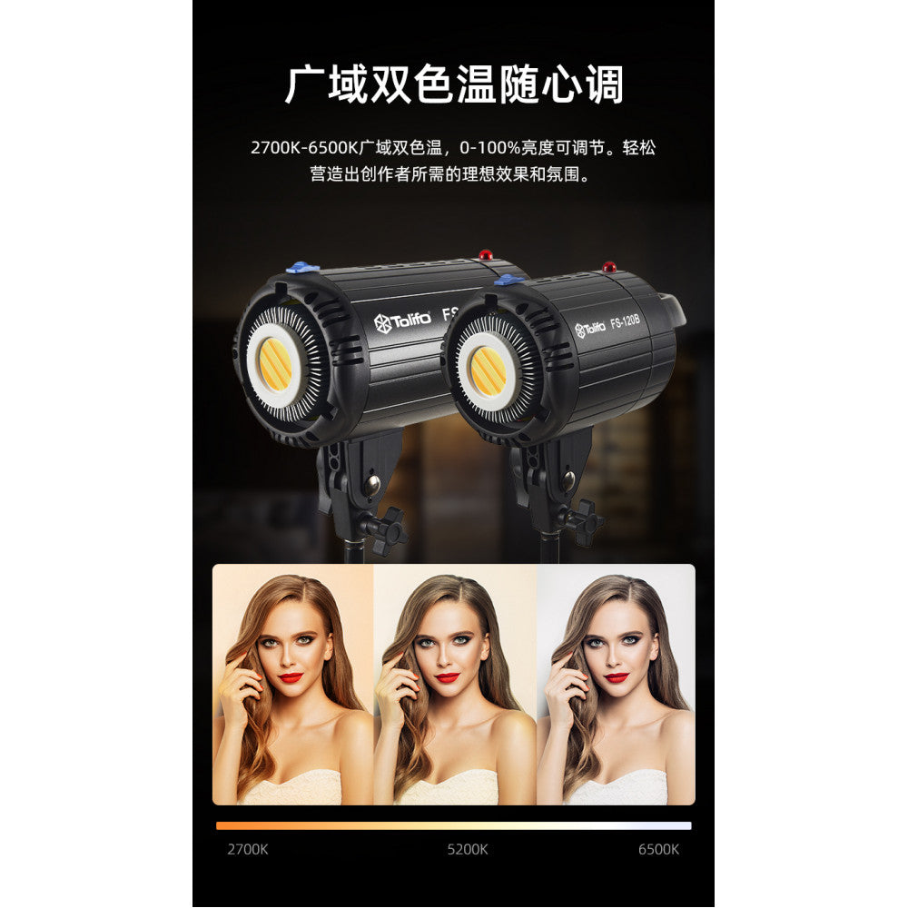 Комплект сферический софтбокс + прожектор + штатив 2.8 m Tolifo LED FS-200B 220W 2700-6500k  95+