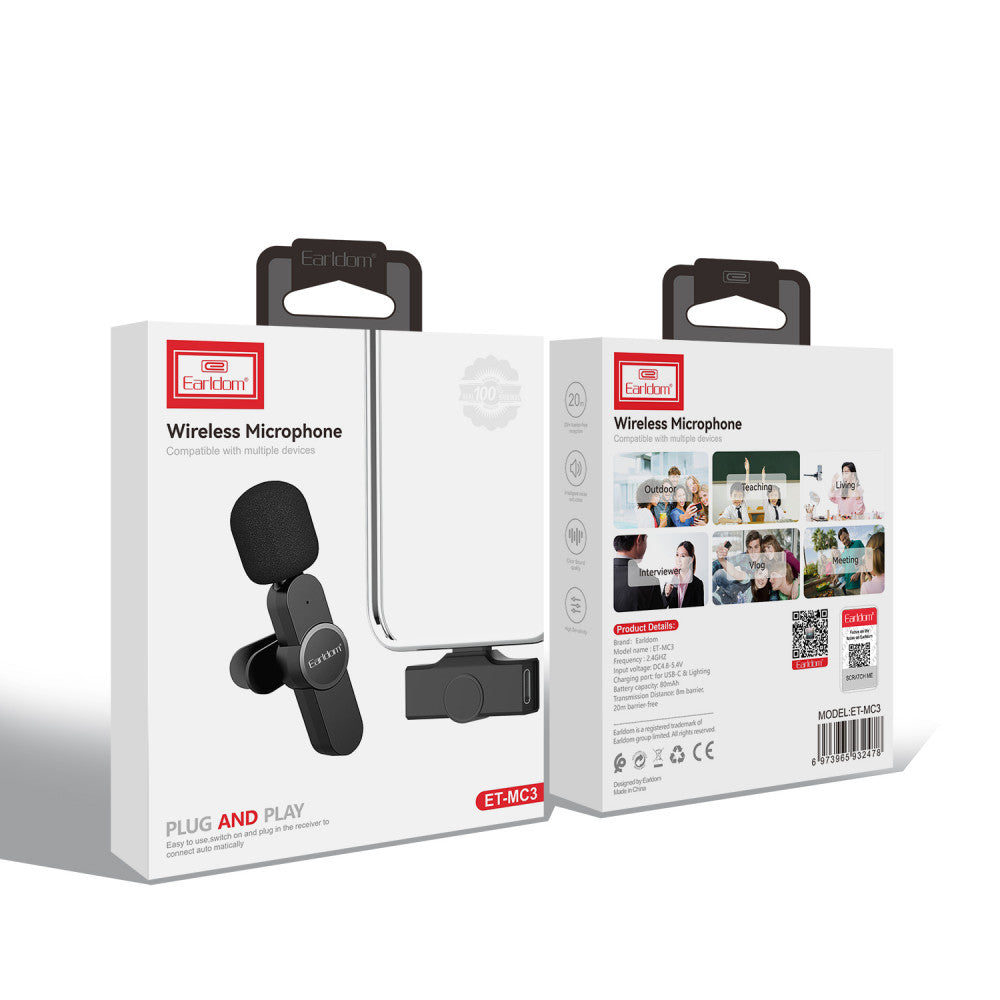 Wireless microphone for phone Earldom ET-MC3 Lightning