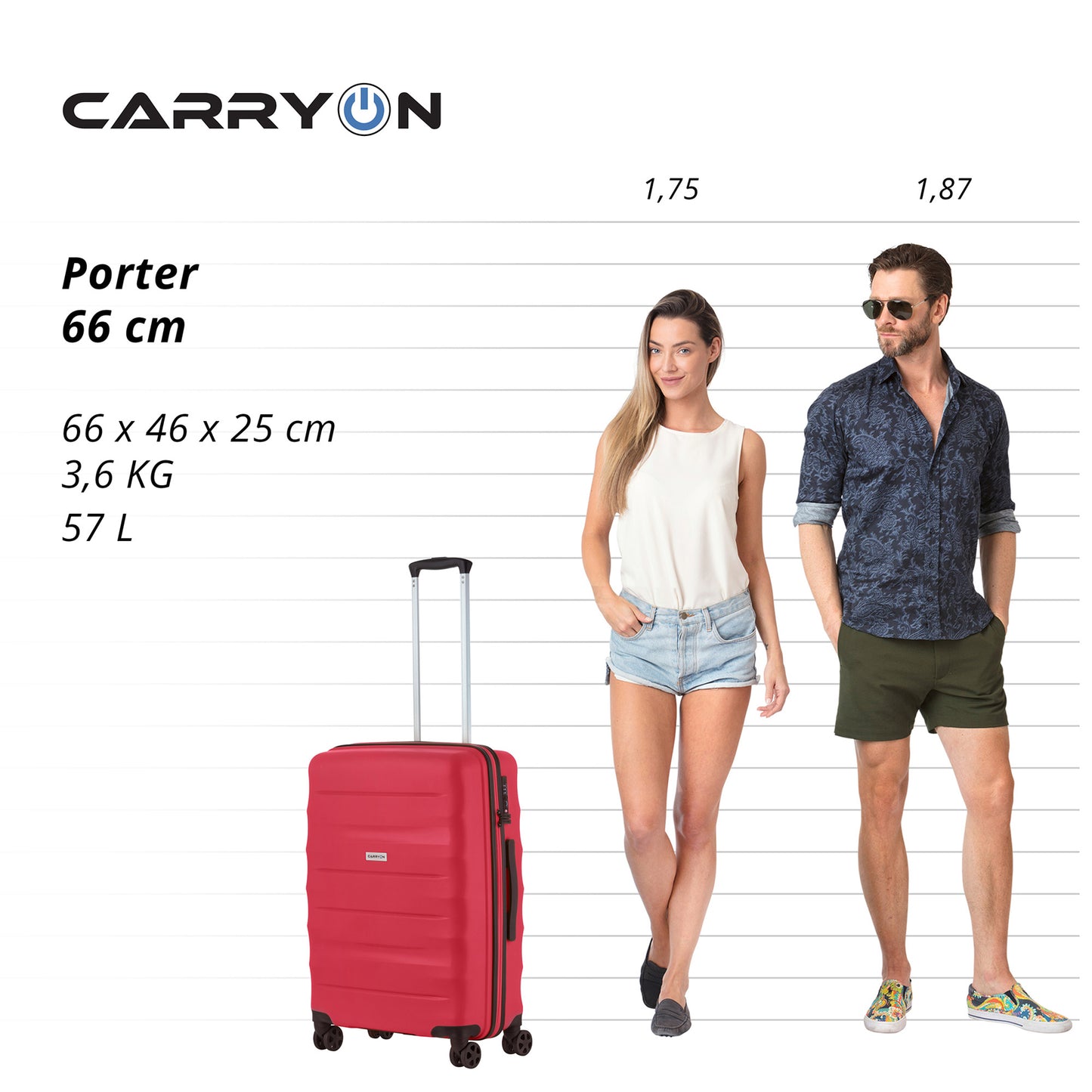 Valise CarryOn Porter (M) Red (502448)