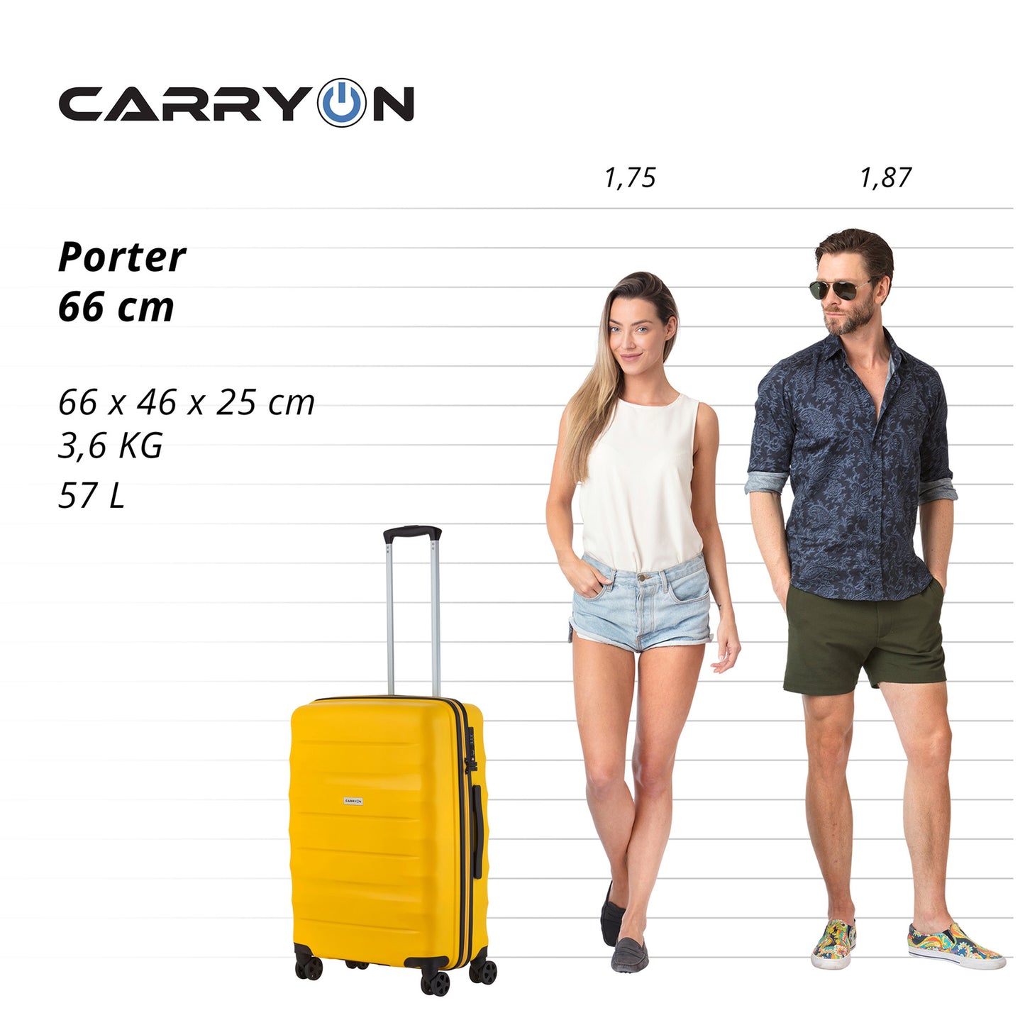 Valise CarryOn Porter (M) Yellow (502457)