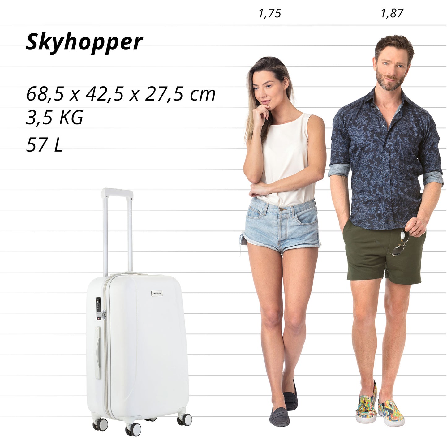 Valise CarryOn Skyhopper (M) White (502423)