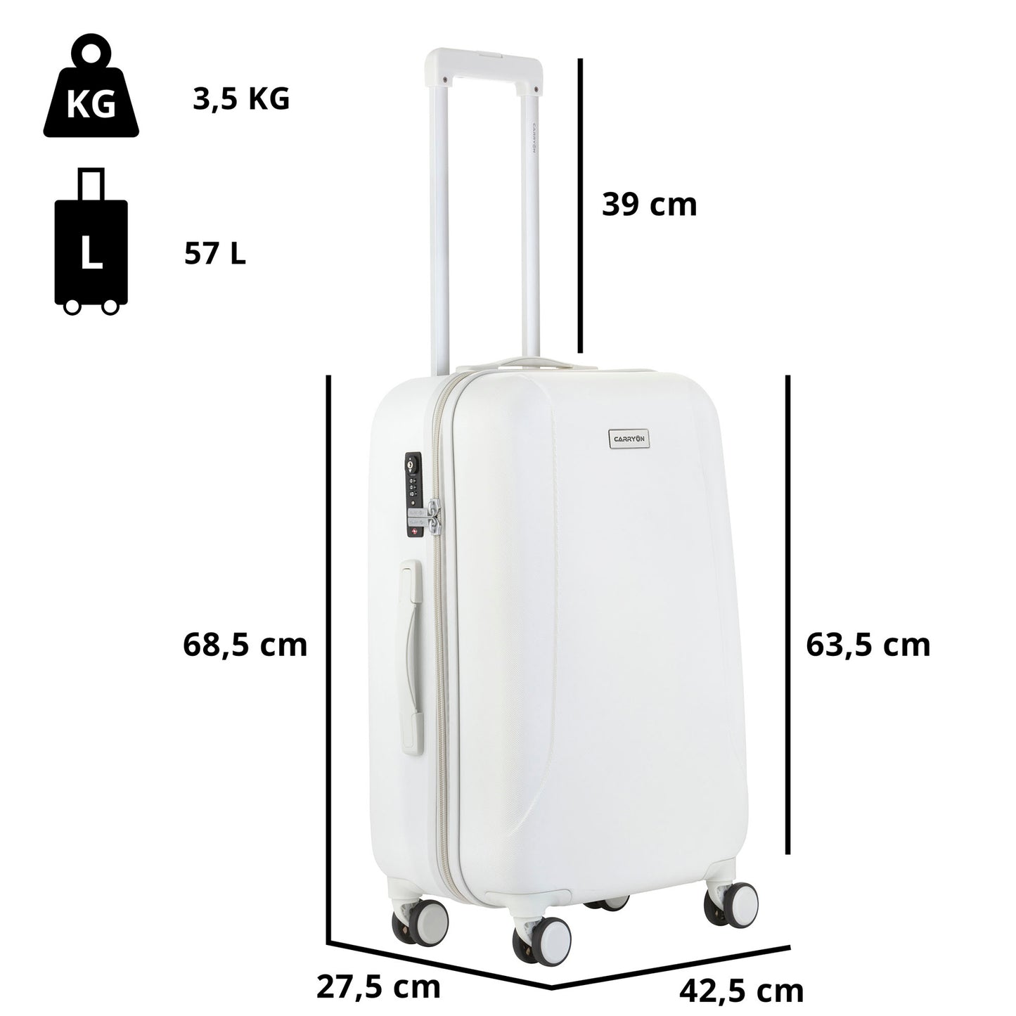 Valise CarryOn Skyhopper (M) White (502423)