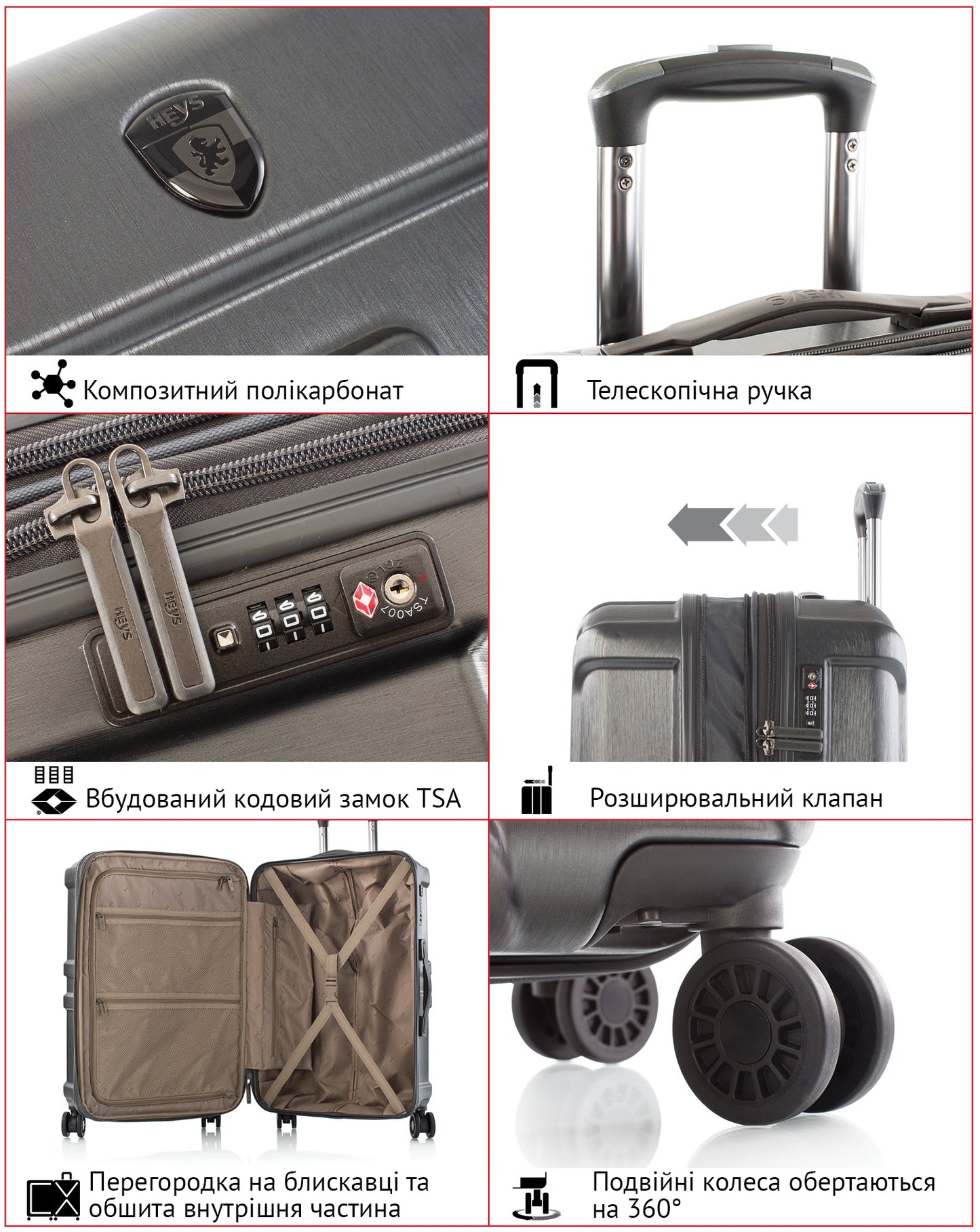 Valise Heys Commander (L) Gunmetal (10106-0063-30) 