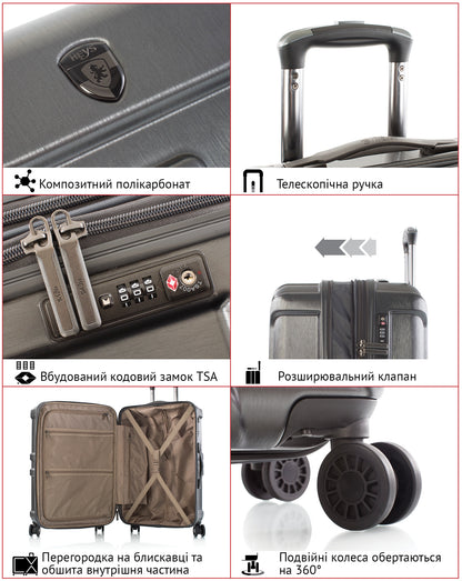 Valise Heys Commander (M) Gunmetal (10106-0063-26) 