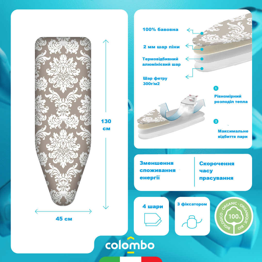 Чохол для прасувальної дошки Colombo Thermoreflectant (COP630)