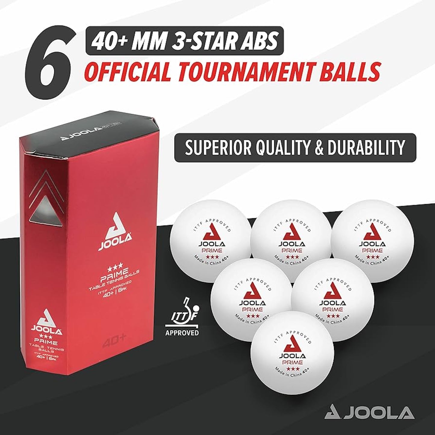 Table tennis balls Joola Prime 40+ White 6 pcs (40031)