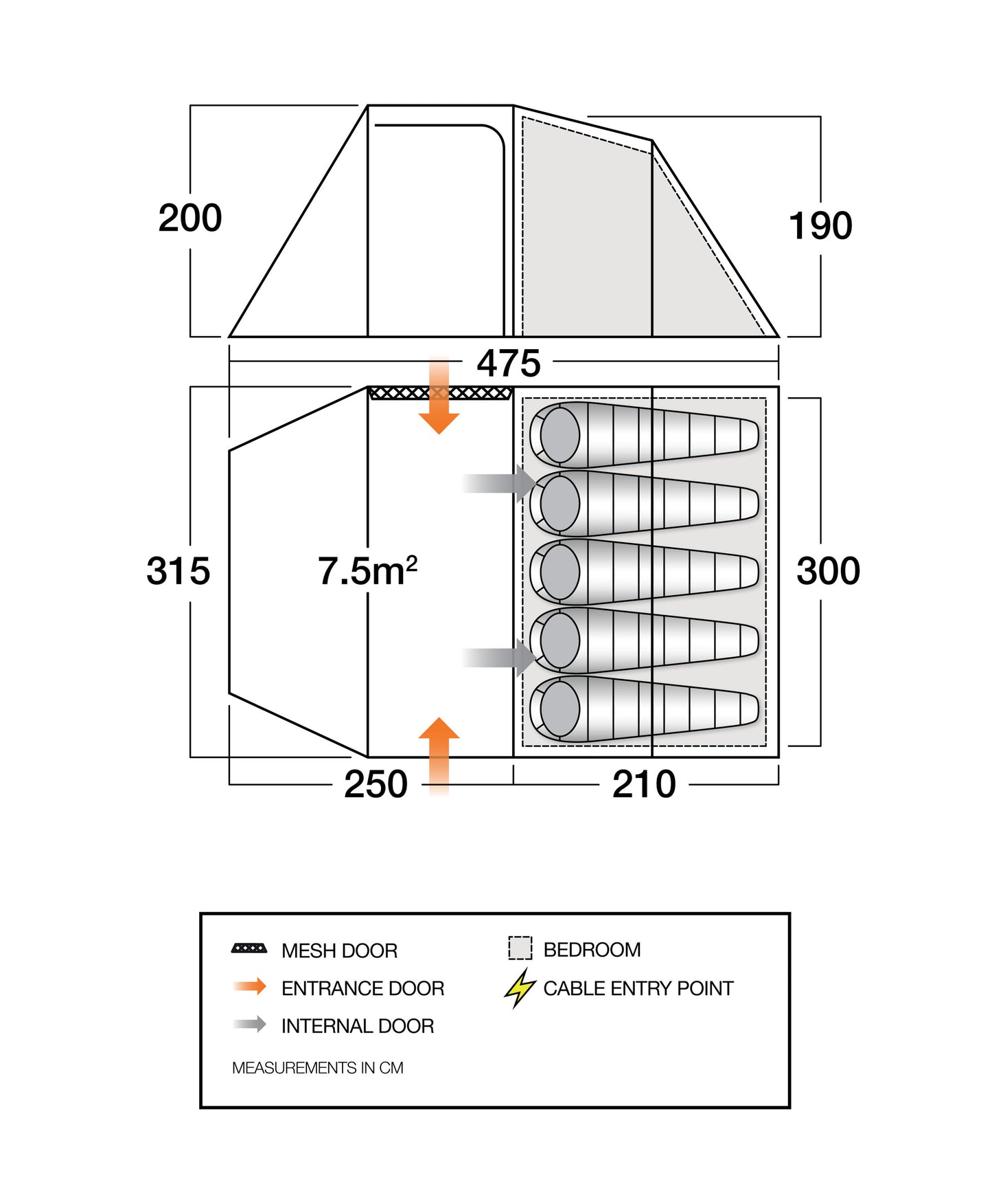 Quintuple tent Vango Beta 550XL Mineral Green (TEUBETA00000002)