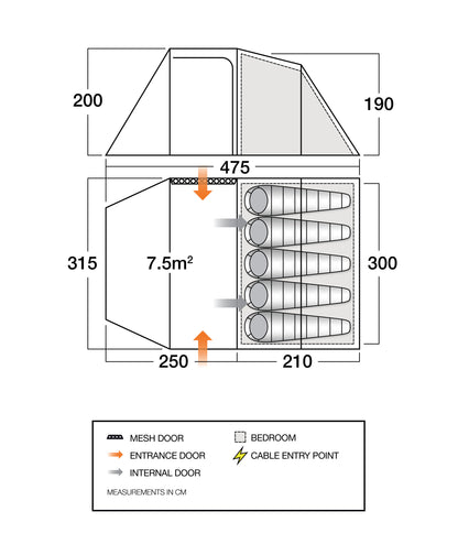 Quintuple tent Vango Beta 550XL Mineral Green (TEUBETA00000002)