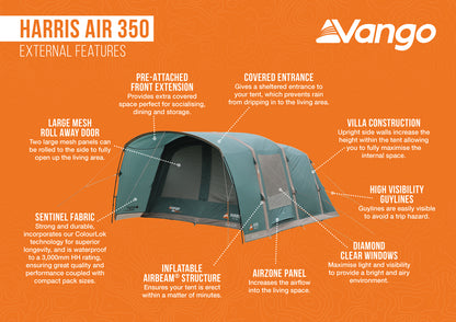 Trim tent Vango Harris Air 350 Mineral Green (TETHARRAI000001)