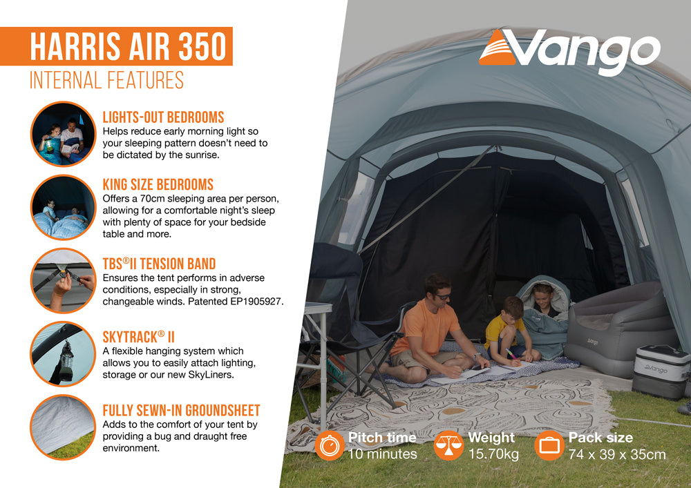 Trim tent Vango Harris Air 350 Mineral Green (TETHARRAI000001)