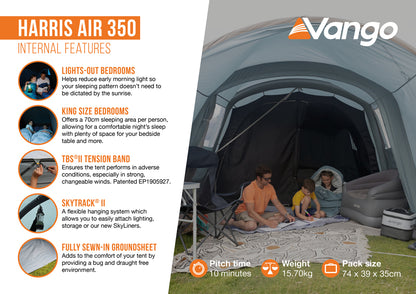 Trim tent Vango Harris Air 350 Mineral Green (TETHARRAI000001)