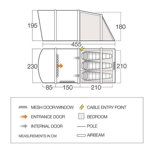 Trim tent Vango Harris Air 350 Mineral Green (TETHARRAI000001)