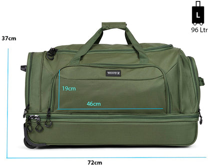 Travel bag on wheels TravelZ Wheelbag Doubleloader green 96L (603099)