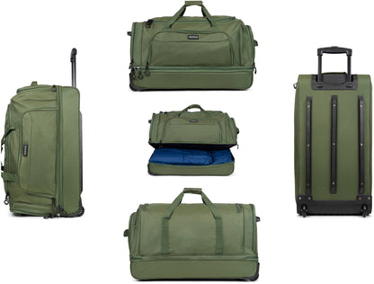 Travel bag on wheels TravelZ Wheelbag Doubleloader green 96L (603099)