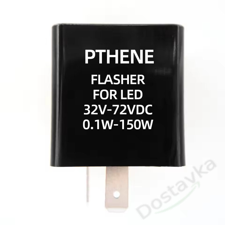 Motorcycle Turn Signal Flasher Relay (32-72V, 2 Pins, LED)