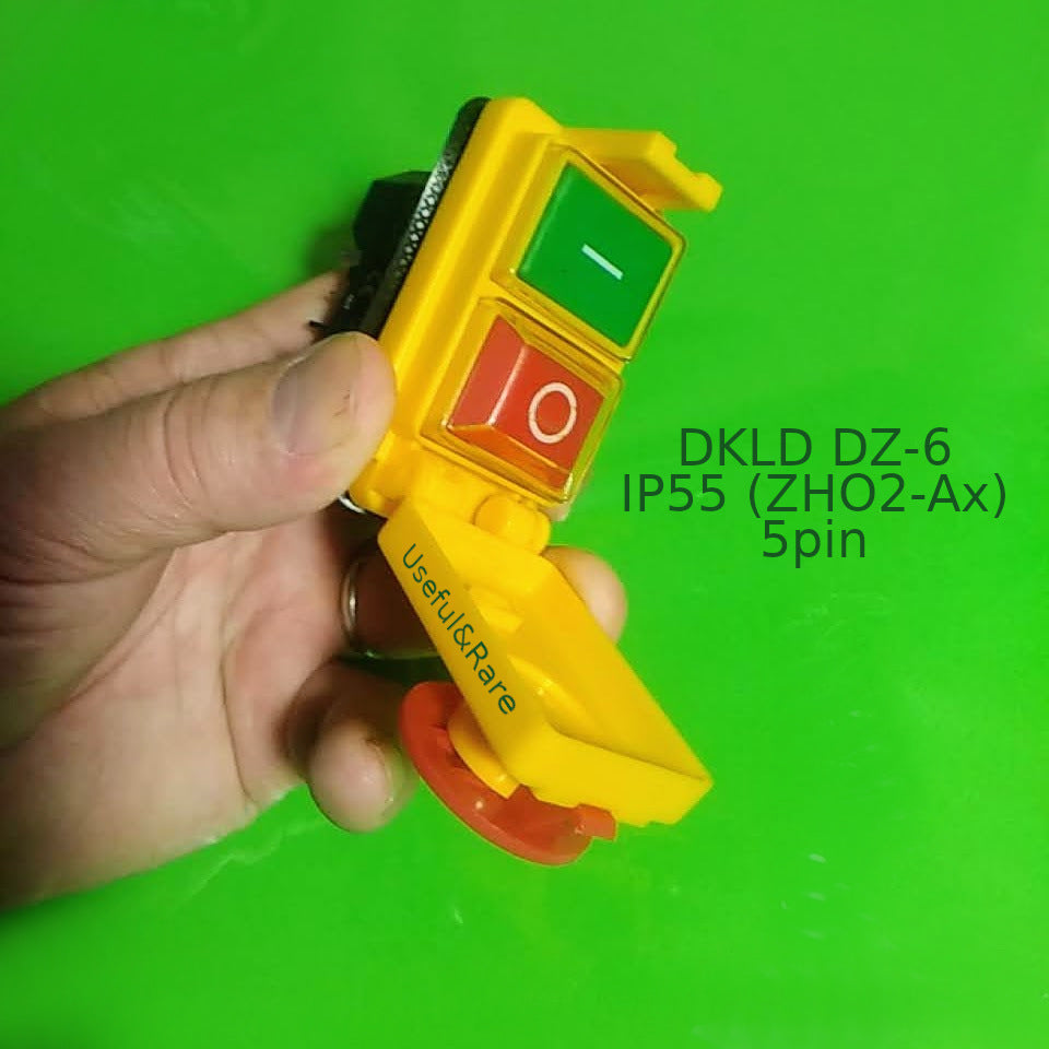 Power red button DKLD DZ-6 IP55 15A manual trigger switch 5 pins