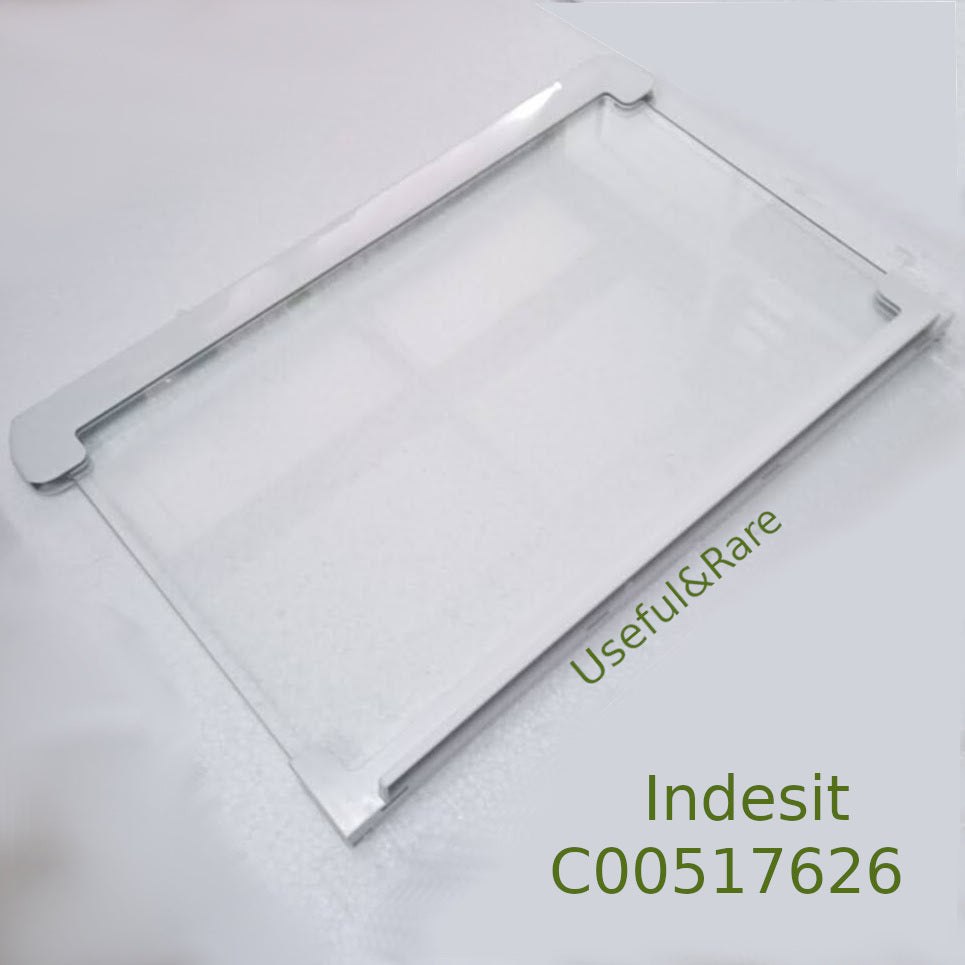 Glass shelf 434x292mm for Indesit refrigerator (C00517626)