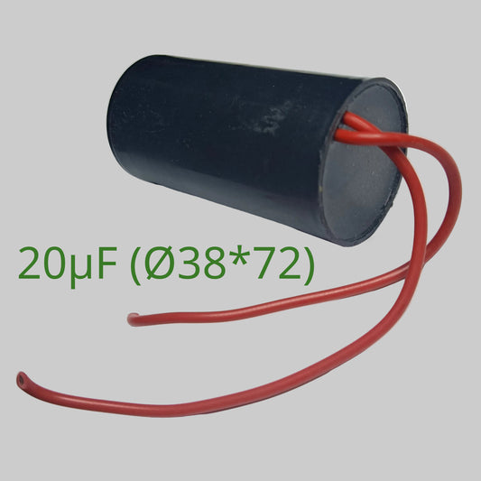Capacitor (20μF, 450V, Ø38*72, Wires, Oil-filled)