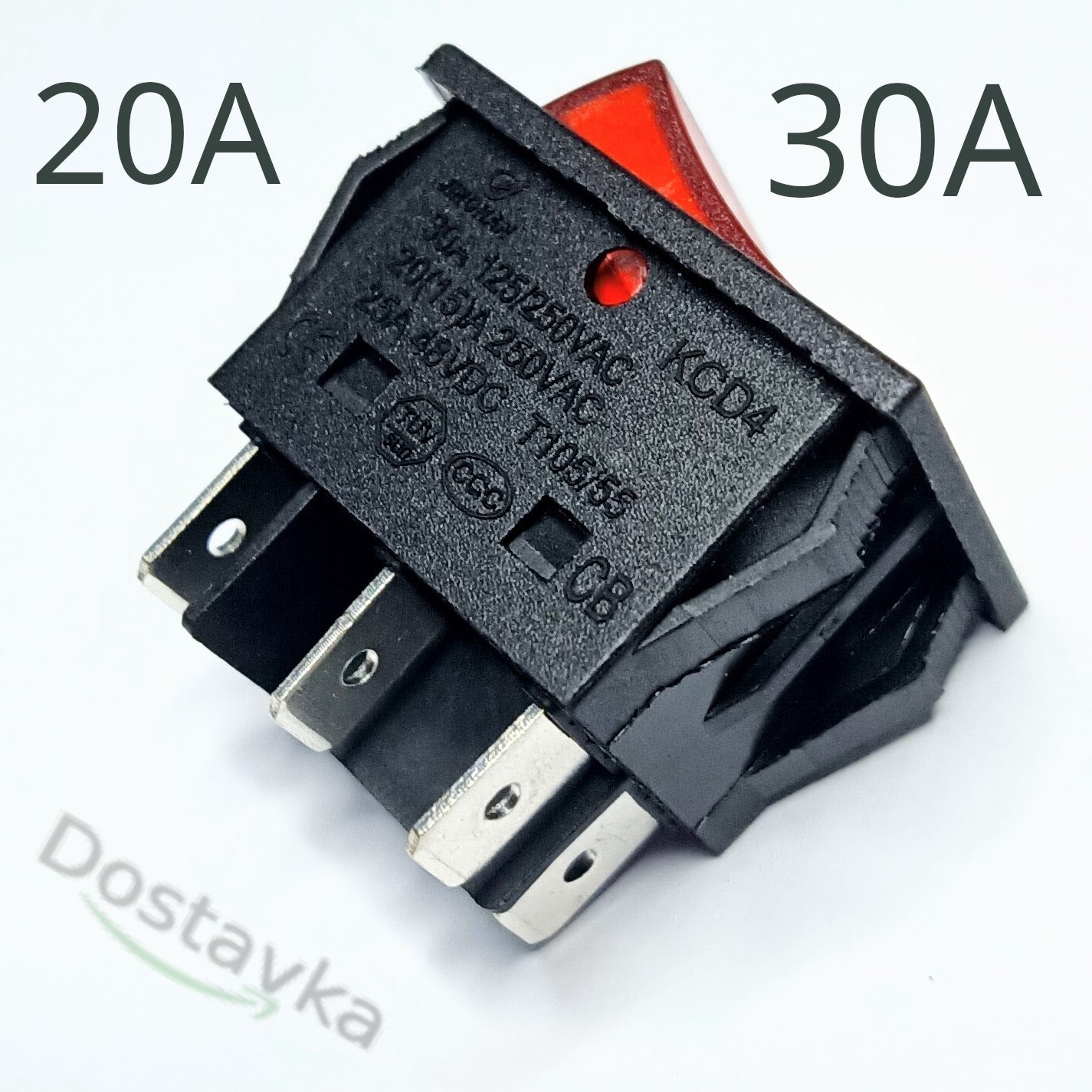 KCD4 6 pins on/off switch up to 30A 250V/125V