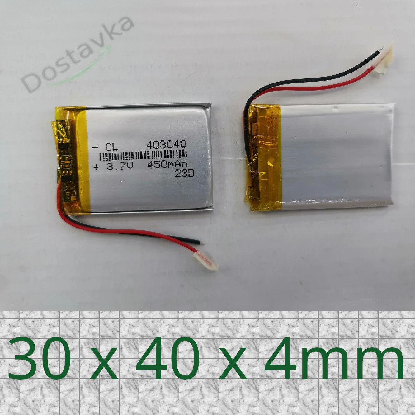 Polymer battery BW 403040P 3.7V 500mAh 30x43mm
