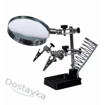 JM-508 Third Hand Soldering/Minor Repair Holder with 90mm Magnifying Glass