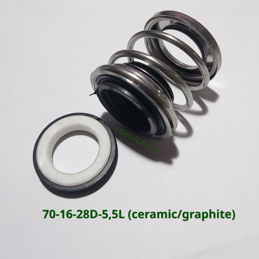 Water pump mechanical seal 70-16-28D-5.5L (ceramic/graphite)