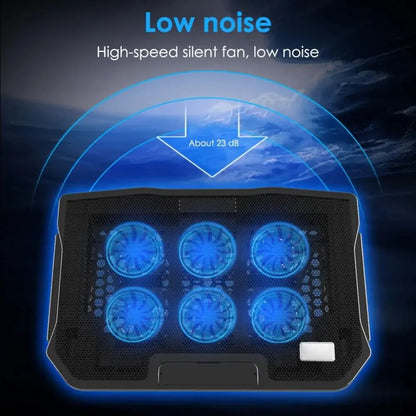 Laptop Cooling Pad with Cooler H9 (2 USB Ports + 6 Fans)