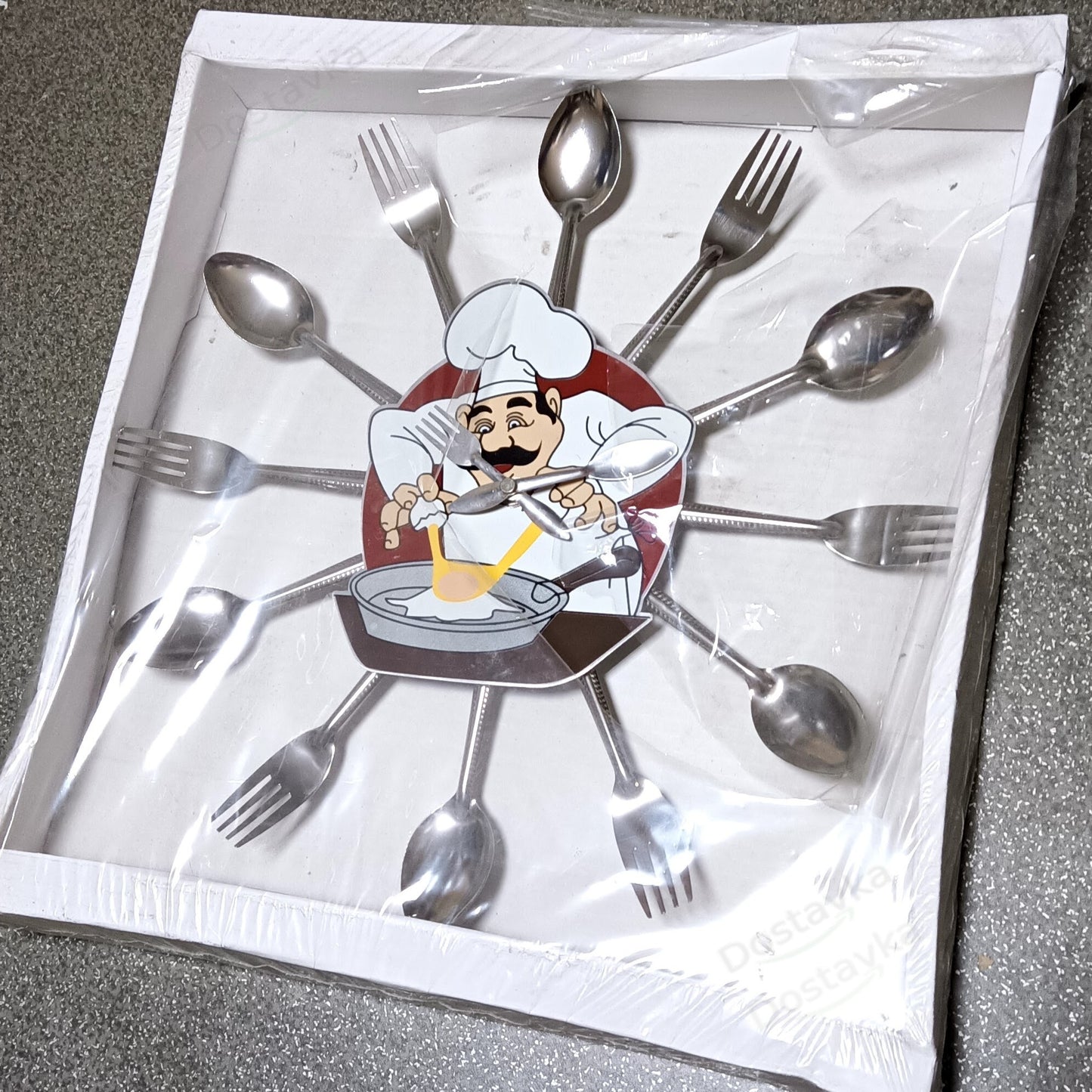 Spoons and Forks Wall Clock for a Kitchen or Cafe