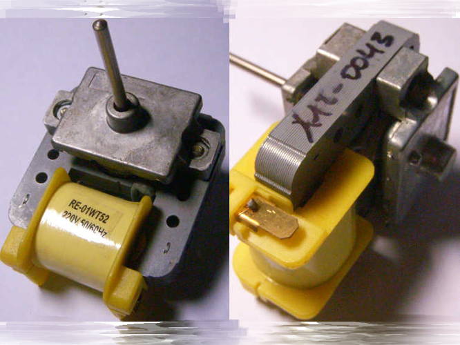 Motor (YZF 052 / RE-01WT52) for ventilation of No Frost Samsung refrigerator (shaft L37 D4 mm)