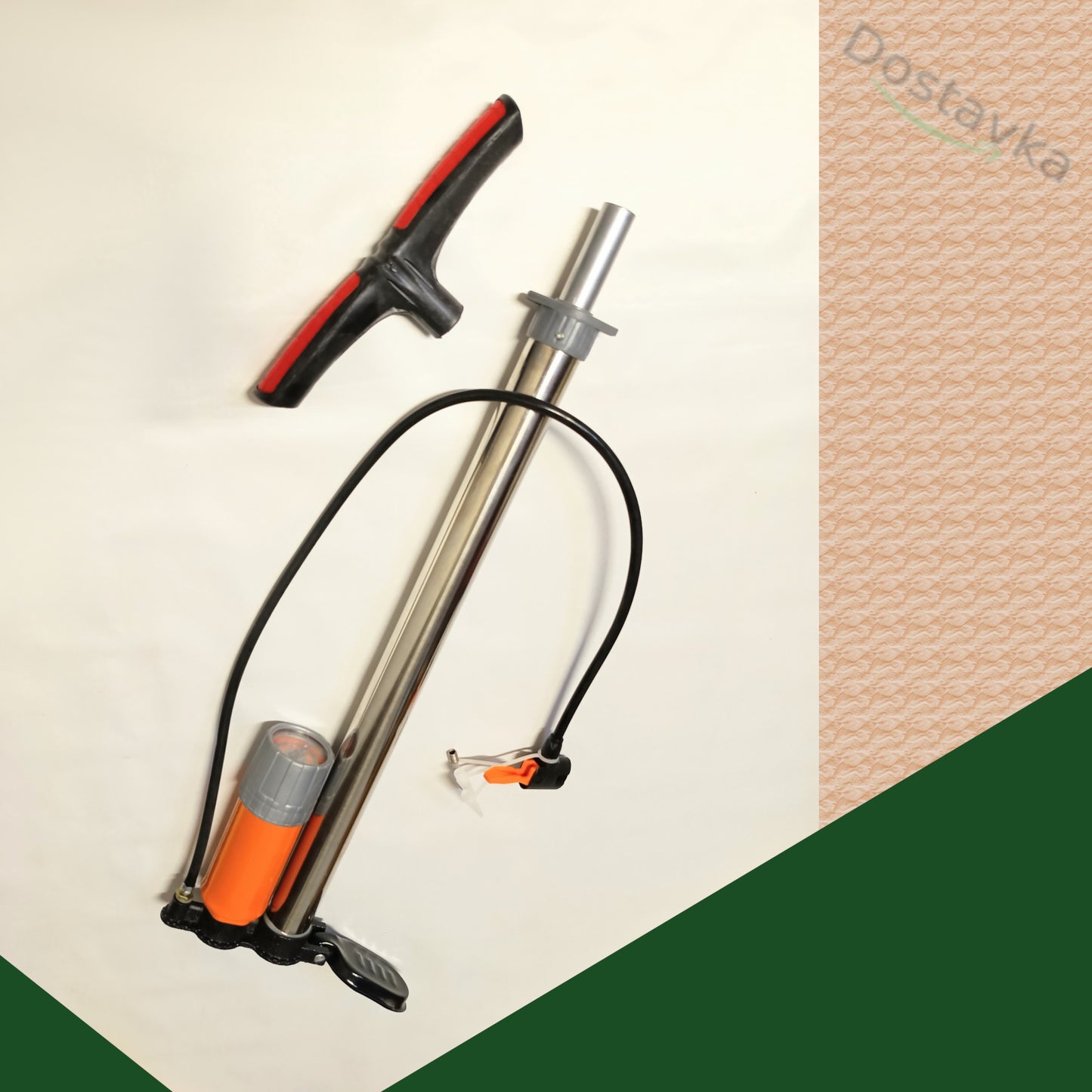 Bicycle tires inflating manual floor pump with pressure gauge