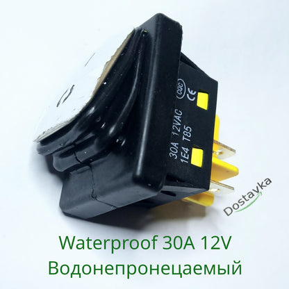 Waterproof Rocker Switch KCD4 30A (Stainless Steel) 250VAC 12v LED 4pin On/Off IP67