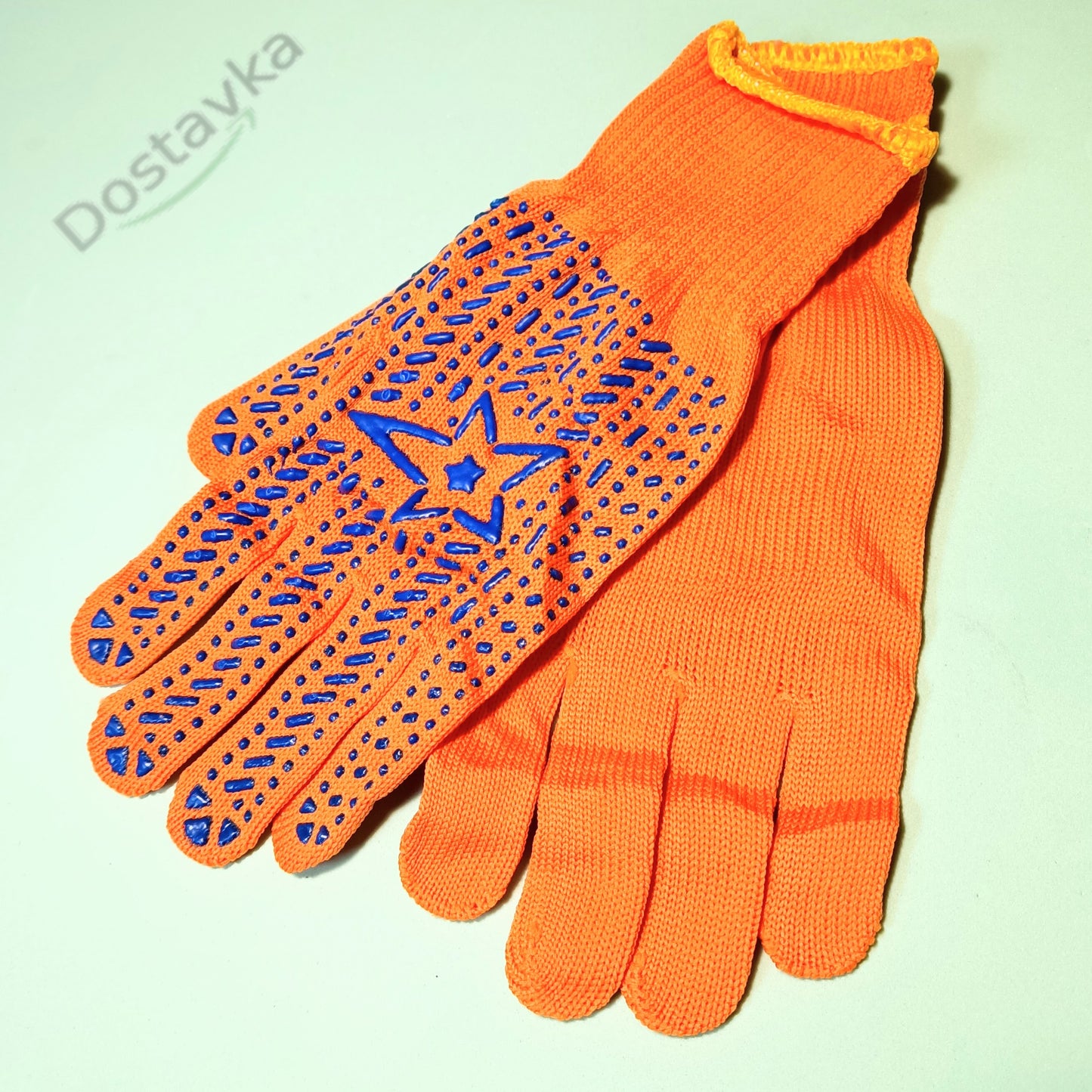 Textile working gloves with PVC relief