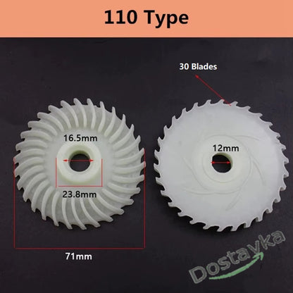 Impeller 70*12 on a smooth armature bushing 12 mm for an angle grinder