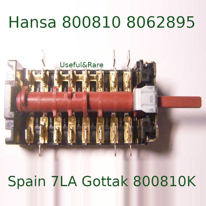 Genuine Hansa 8062895 (9 mode) Oven Function Selector Switch 800810