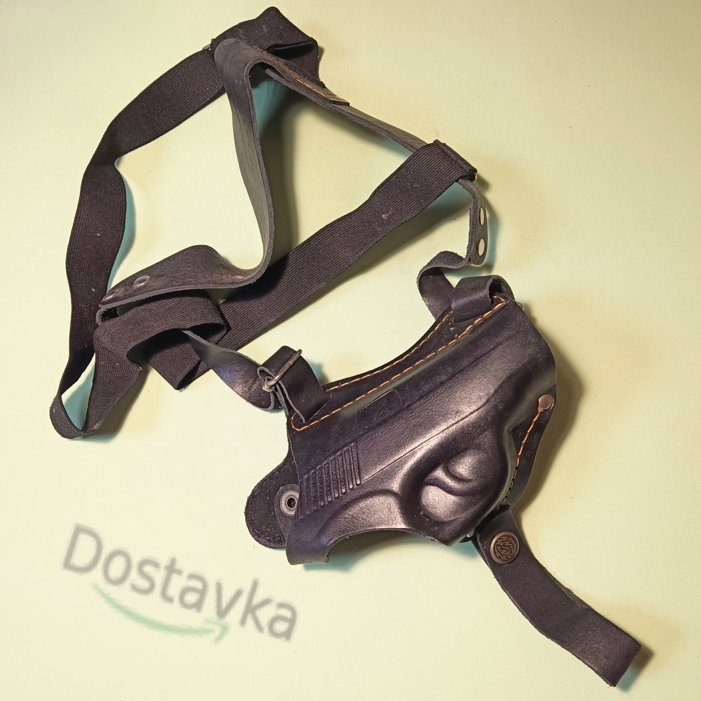 Leather operational chest holster with combined mount for Makarov PM pistol