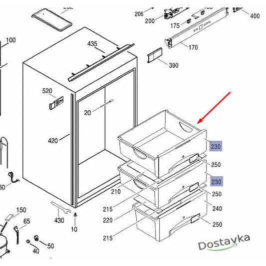 Freezer drawer (upper) 9791296 for refrigerator Liebherr IG 1024
