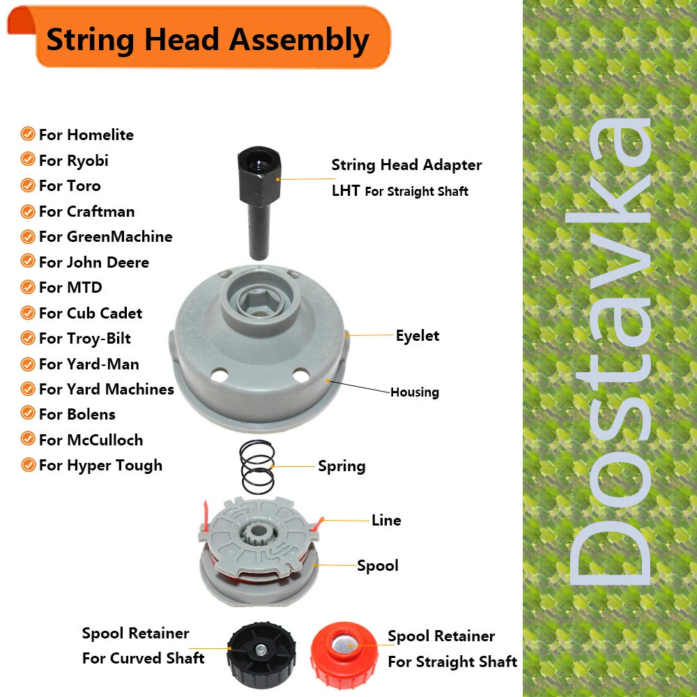 Trimmer head coil Homelite F3045 HBC26SJSN HBC26SBN HBC26SJS HBC26SJ HBC26SBS HLT26SDN ST385 (UT-15088B) (8 mm thread left / right)