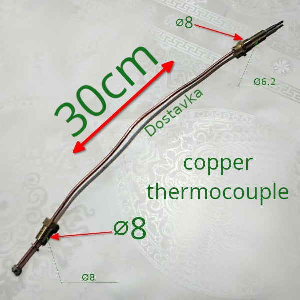 Gas boiler/stove thermocouple thread ø8 - ø8 rod 6mm